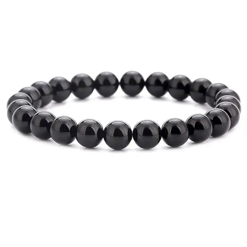 Obsidian Bracelet For Men And Women Unisex Couple Personalized Beads Tiger Eye Volcanic Stone Elastic Bracelet