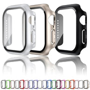 Tempered Glass+Case For Apple Watch 38mm 40mm 41mm 42mm 44mm 45mm 46mm Screen Protector Protective Cover iWatch 10 8 7 9 6 SE 5