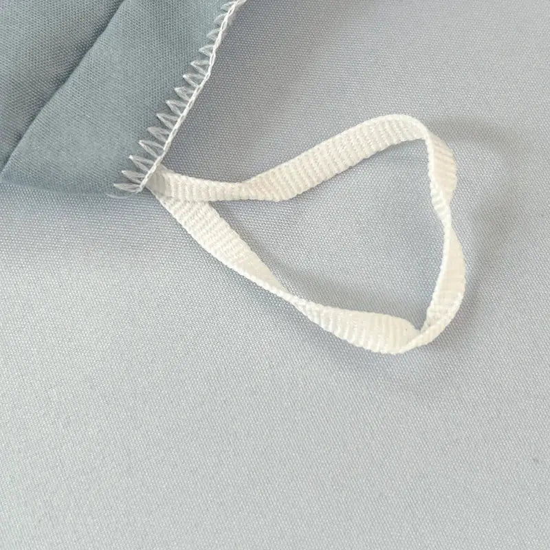 Duvet cover set by Simples Market, solid light blue brushed fabric, 4 pieces with white tie straps