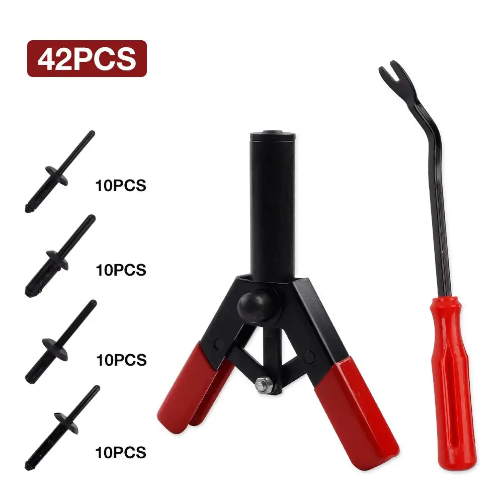 Plastic Rivet Gun Kit For Fastening Door Panels And Automotive Interiors With Nylon Blind Rivets