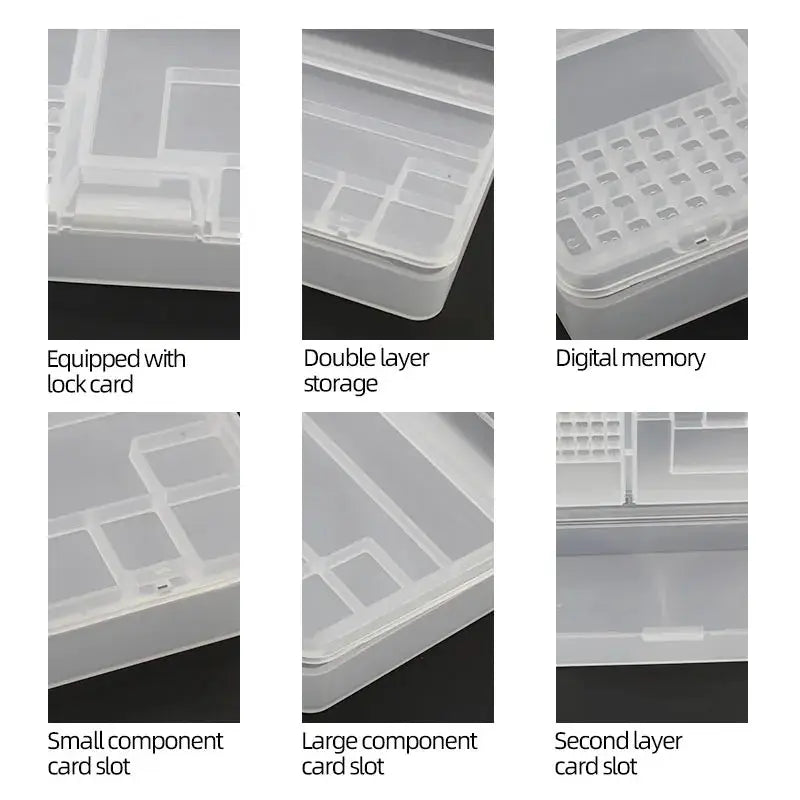 Transparent Plastic Storage Box for Electronic Components Small Screws and Accessories Tool Classification Grid