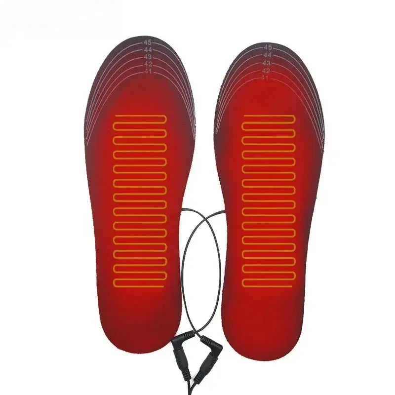 Simples Market USB heated insoles, red electric warming pads with wired connectors, pair