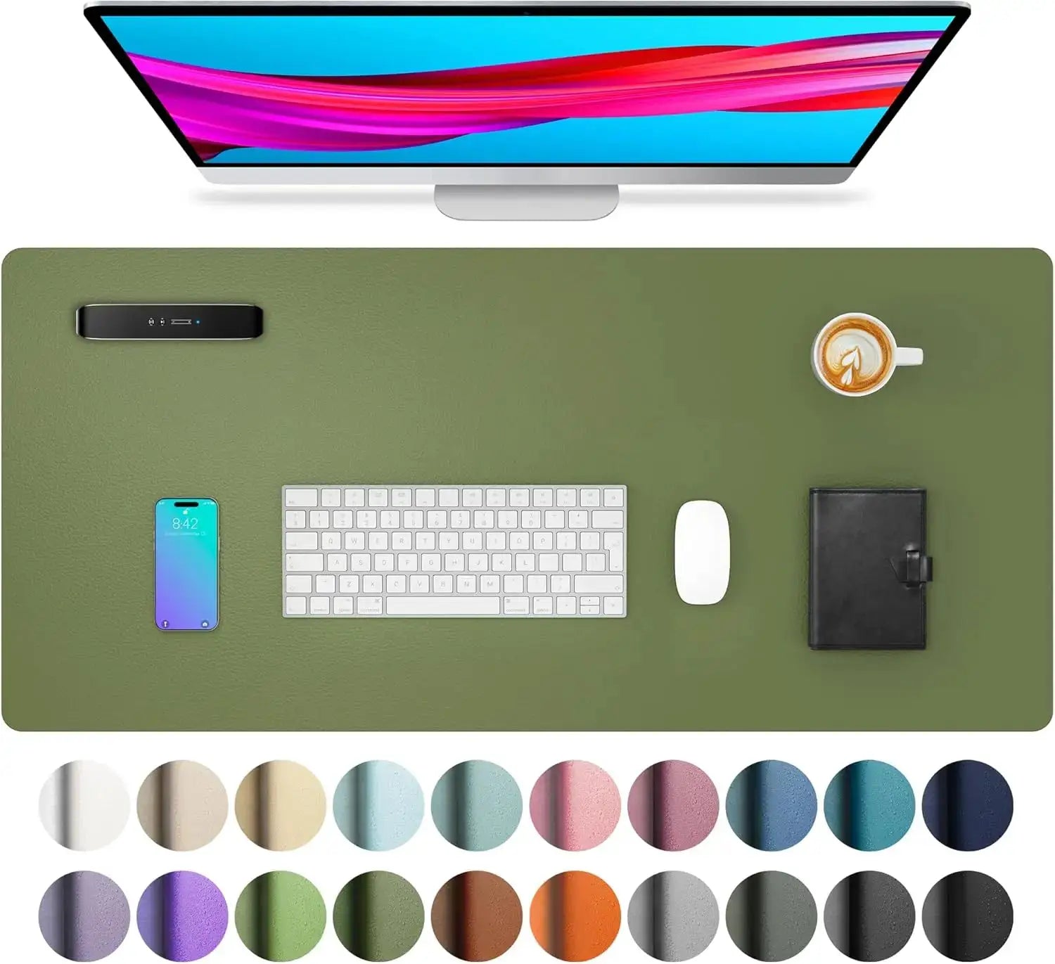 Large Waterproof PU Leather Desk Mat And Mouse Pad For Home Office Gaming Desk Pad With Non Slip Backing