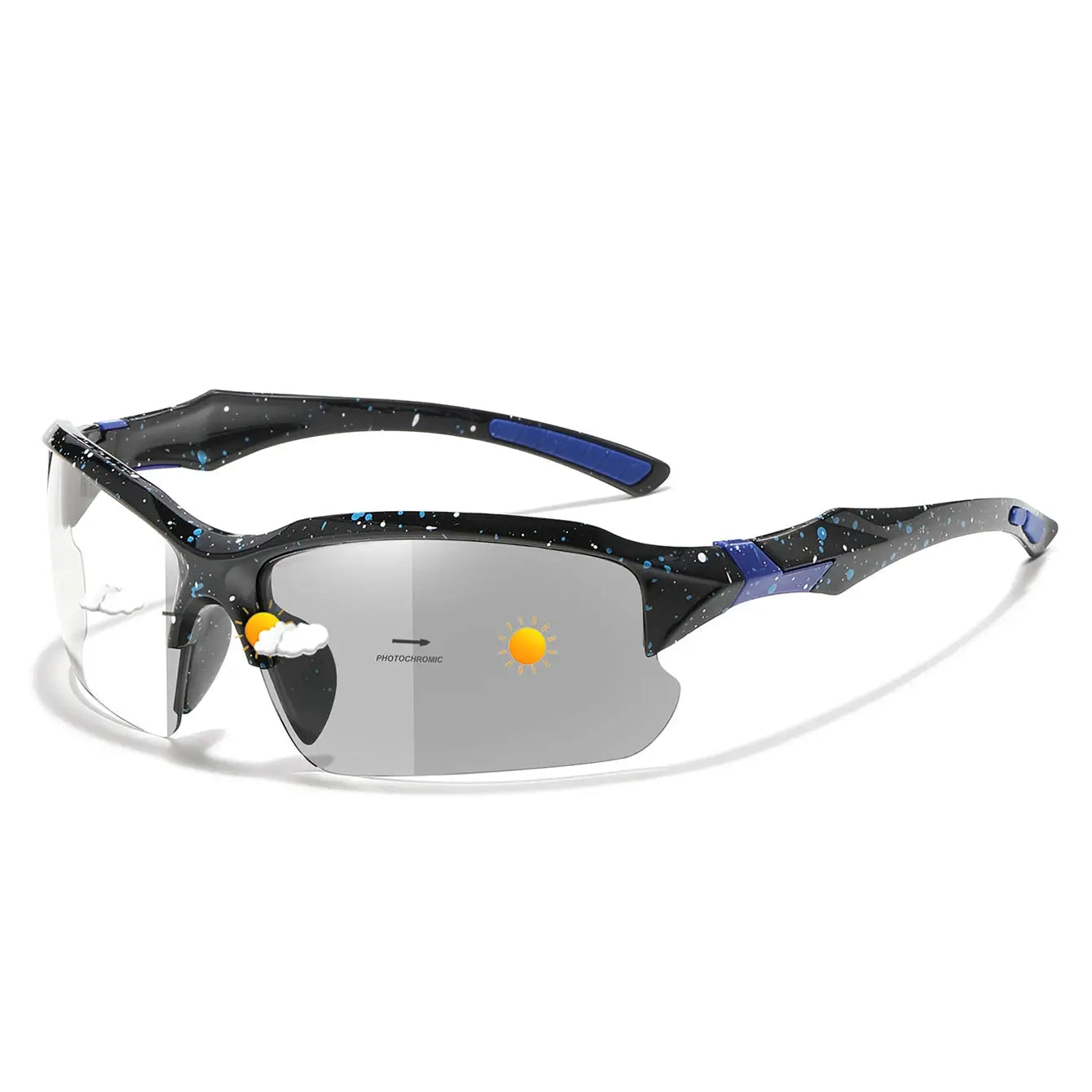 OptiView Photochromic Cycling Sunglasses For Men And Women Auto Tint All Light Conditions Windproof Oversized Eyewear
