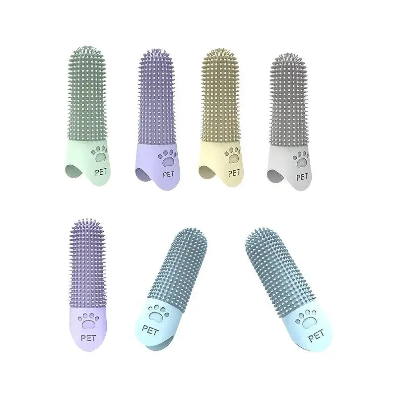 Soft Silicone Finger Dog Toothbrush 360 Degree Design for Dogs and Cats Durable Pet Finger Brush All Breeds