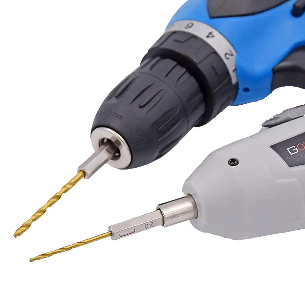 13-Piece Titanium Plated Twist Drill Bit Set With Hexagonal Handle 1.5-6.5mm For Wood Plastic Aluminum Iron