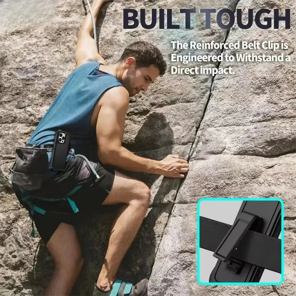 Simples Market 3in1 Defend rugged phone case with belt clip for iPhone, black heavy-duty shockproof hybrid armor