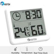 NIDITON Digital Clock Desk Clock With Temperature And Humidity Wall Clock For Home Office Kitchen Decor