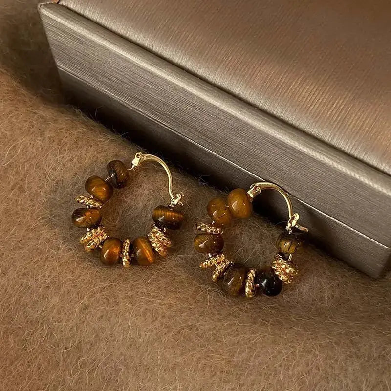 Vintage Dripping Oil U Shaped Hoop Earrings For Women Simple Temperament All Matching Jewelry 2024