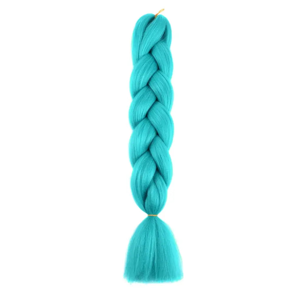 24-inch jumbo DIY synthetic braiding hair extension in turquoise for crochet braids