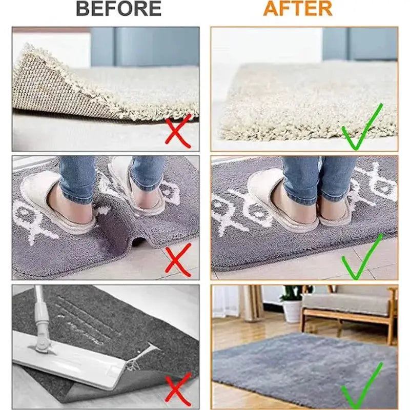 Non Slip Carpet Sticker Patches Reusable Washable Anti Curling Floor Rug Gripper Corner Pad