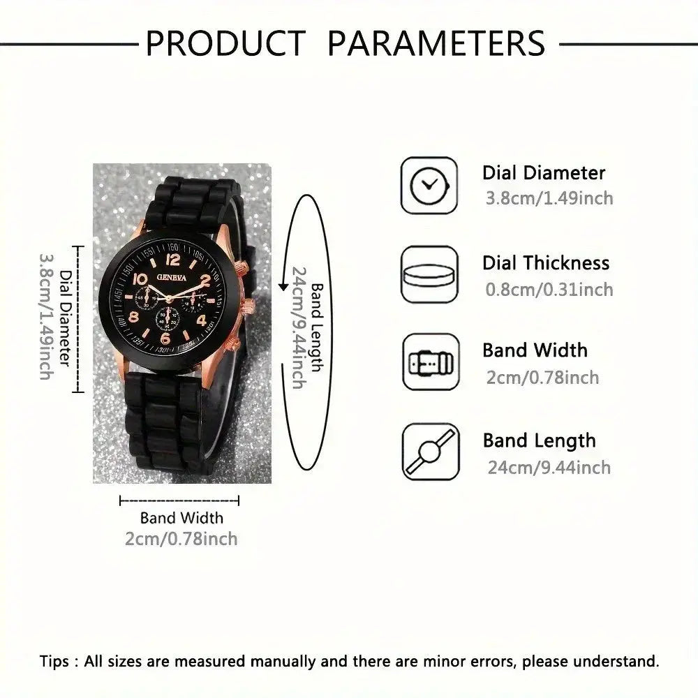 Fashion Women's Watches Casual Silicone Band Analog Quartz Watch （Without Box）
