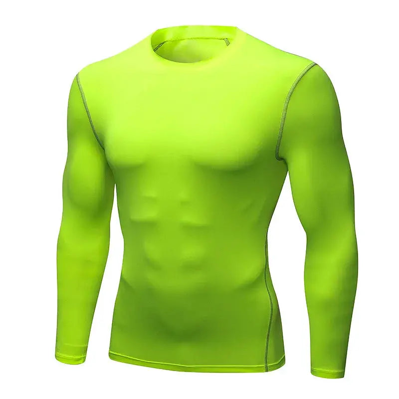 Men's Long Sleeve Thermal Underwear Top Thin Tight Fit Fast Dry Elastic Fitness Wear For Autumn And Winter