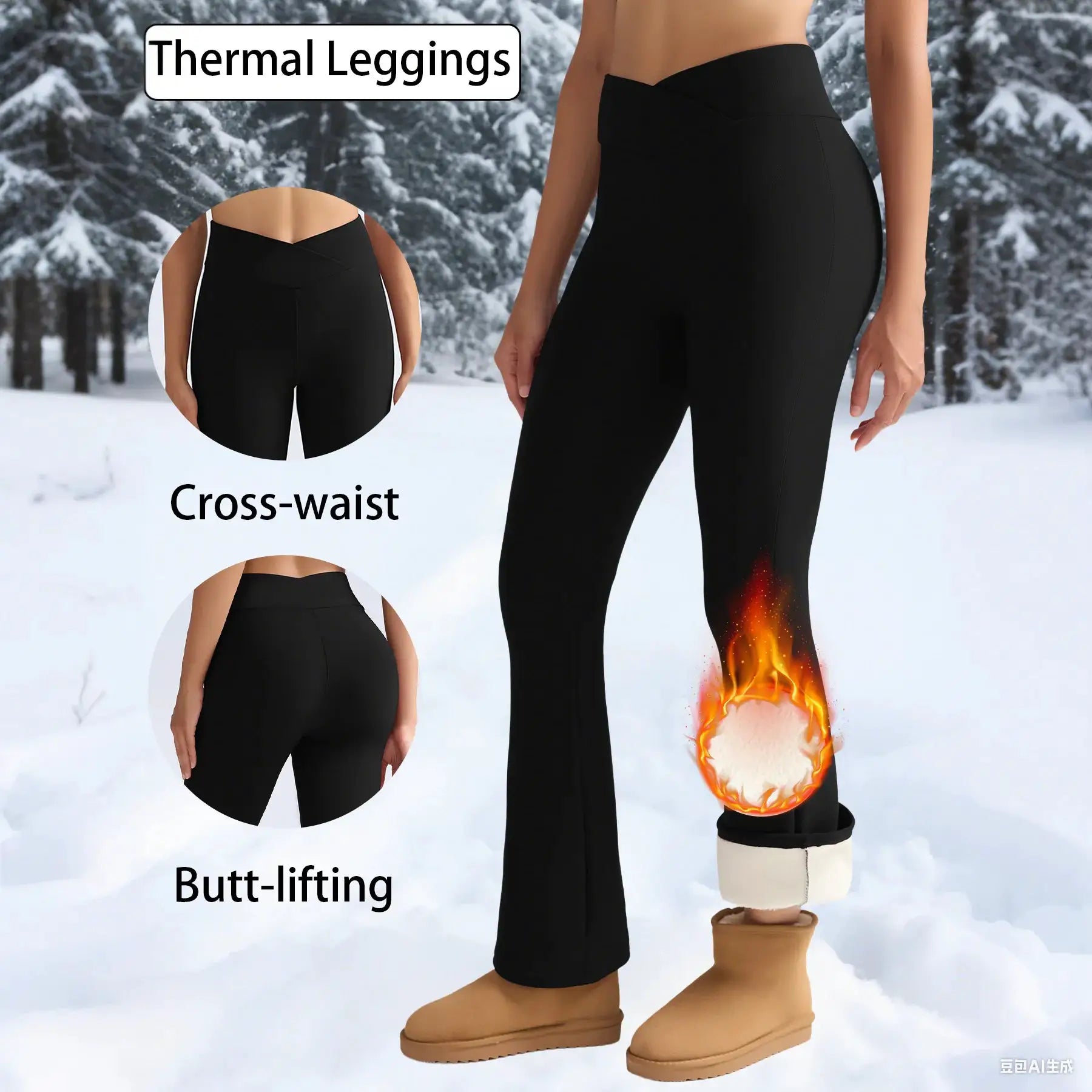 CozyNest Fleece Leggings For Women High Waisted Thermal Tights With Tummy Control For Winter Warmth