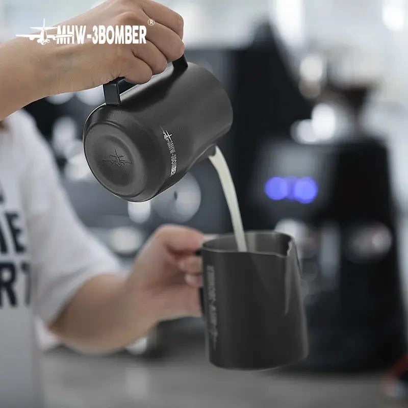 MHW3BOMBER Turbo Milk Frothing Pitcher 350ml 450ml Stainless Steel Professional Home Barista Kitchen Accessory
