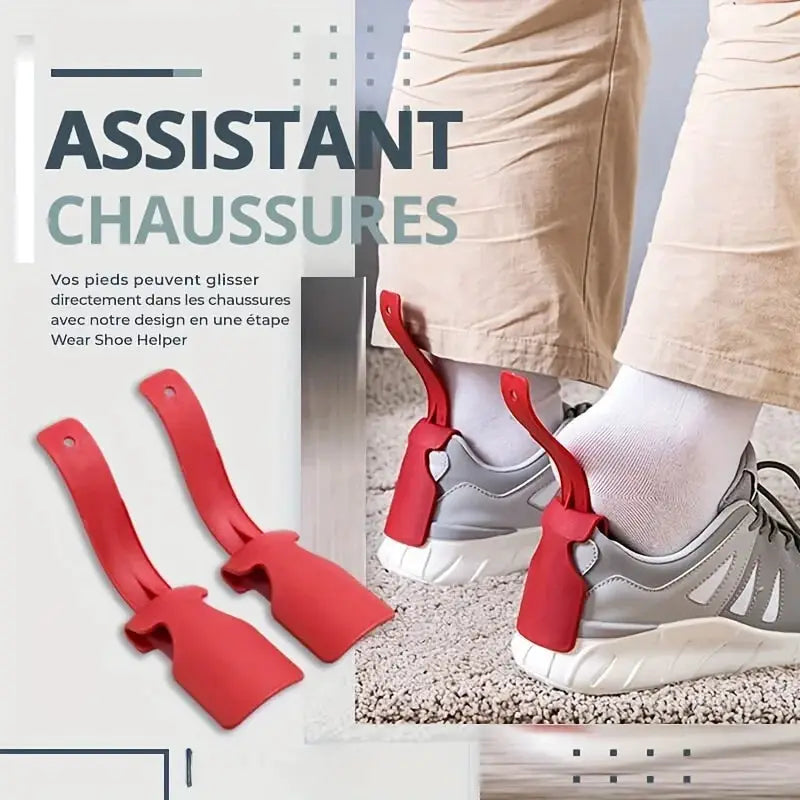 2 Pack Lazy Shoe Helper Set Plastic Shoe Wearing Aid Eliminates Bending Over Fits All Shoes For Elderly And Pregnant Women