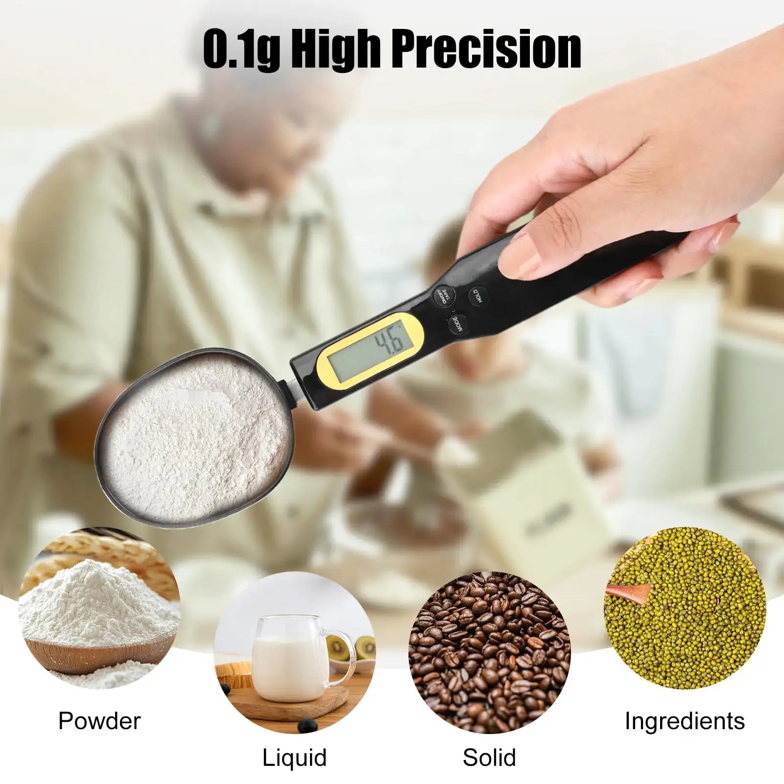 Electronic Kitchen Scale 500g 0.1g LCD Digital Spoon Scale for Food Flour Milk Coffee Mini Kitchen Tool