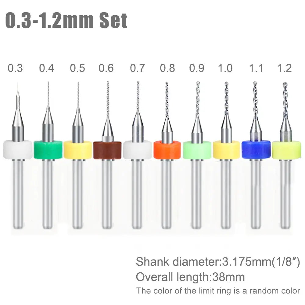 XCAN 0.1mm–2.0mm Carbide PCB Drill Bit Set for Printed Circuit Boards Mini CNC Drilling