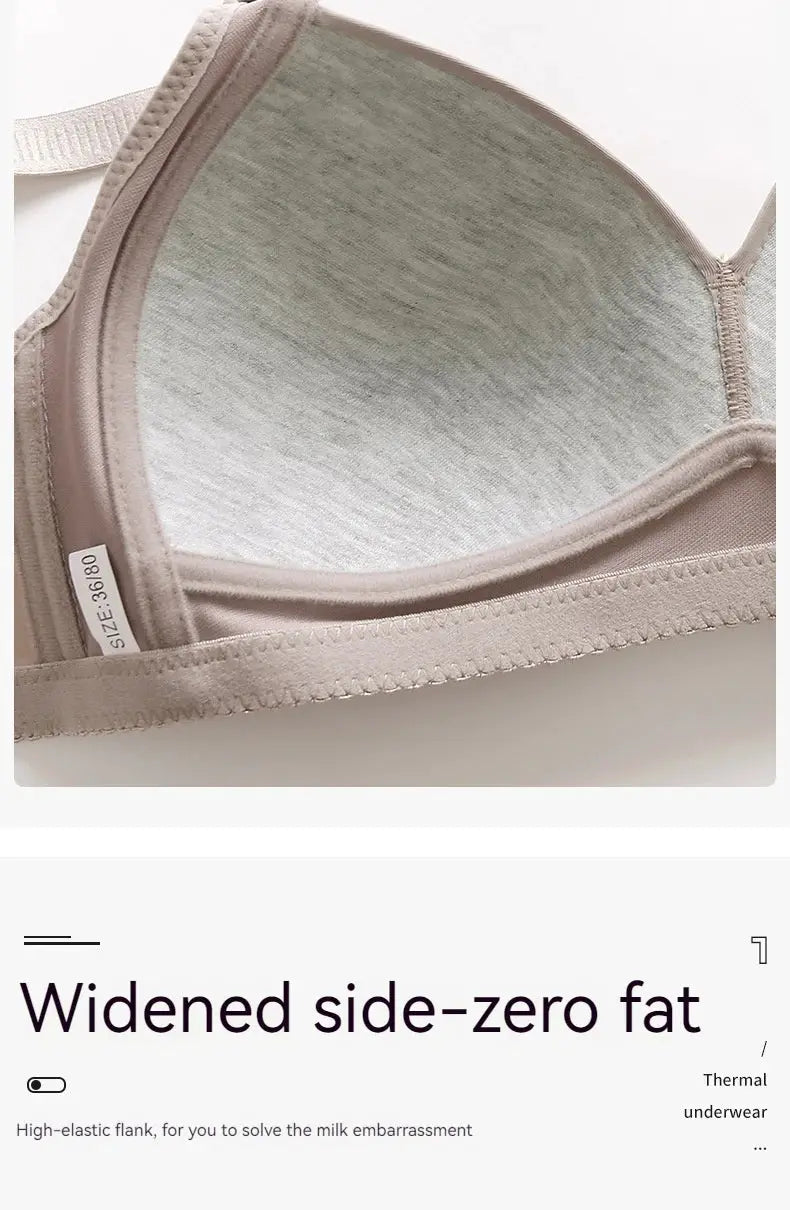 Simples Market beige wireless bra with thin cups, breathable, no underwire, large size