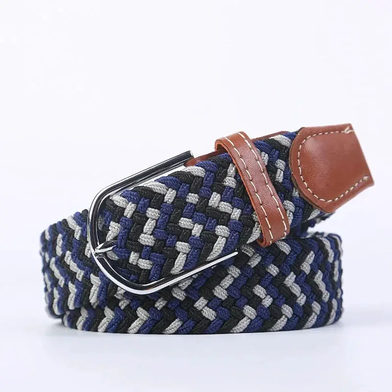 UrbanFlex Unisex Knitted Pin Buckle Belt Elastic Braided Canvas Stretch For Comfortable Jeans Wear
