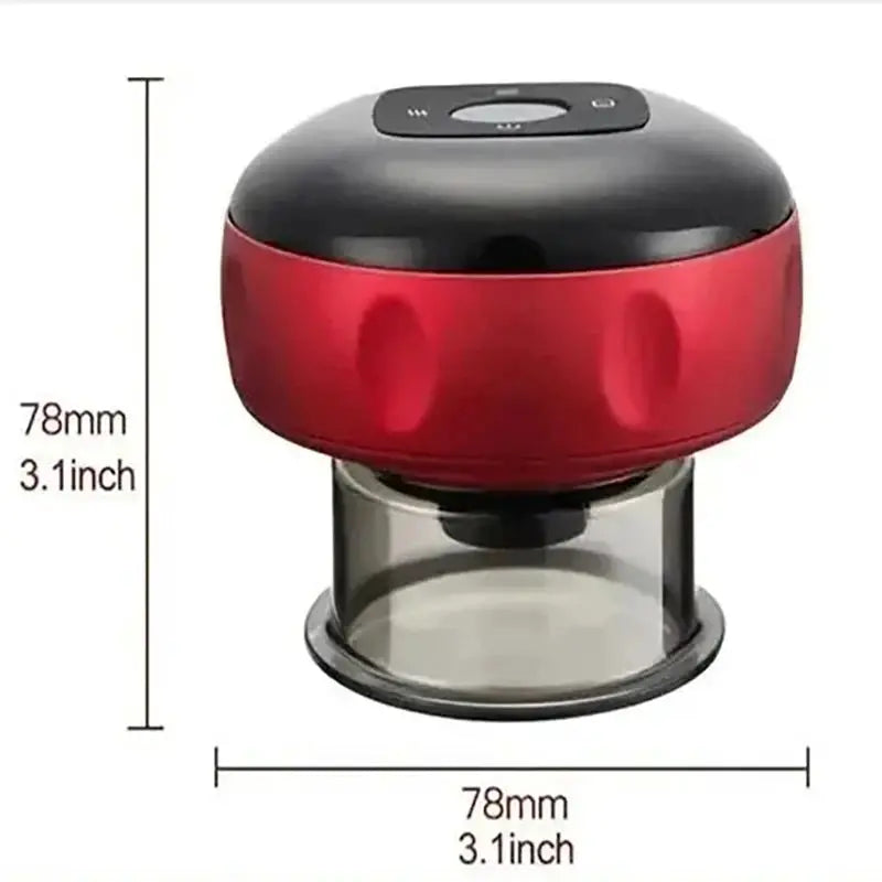 Simples Market intelligent vacuum cupping massager with heating; red and black handheld cupping device