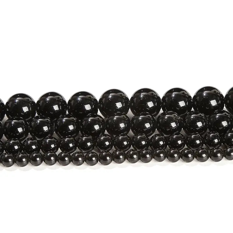 4mm 6mm 8mm 10mm Natural Stone Black Obsidian Beads Polished Round Loose Spacer Beads For Jewelry Making DIY Necklace