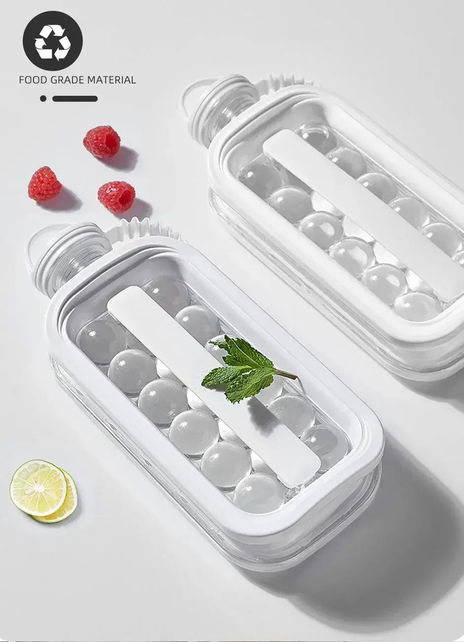 Simples Market portable 2-in-1 folding ice maker water bottle with round ice ball mold
