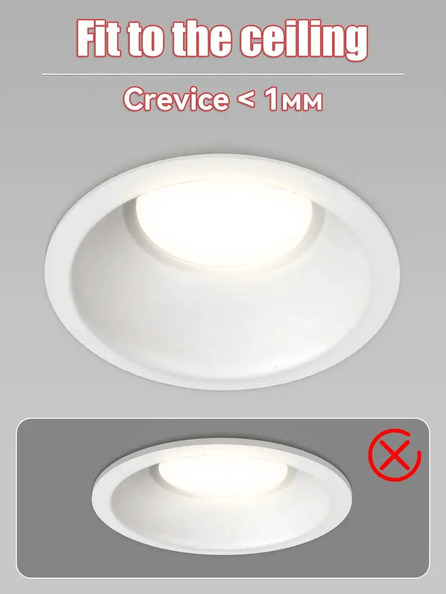 Replaceable-bulb GU10 LED ceiling downlight, white recessed luminaire for kitchen, bedroom, living room Simples Market