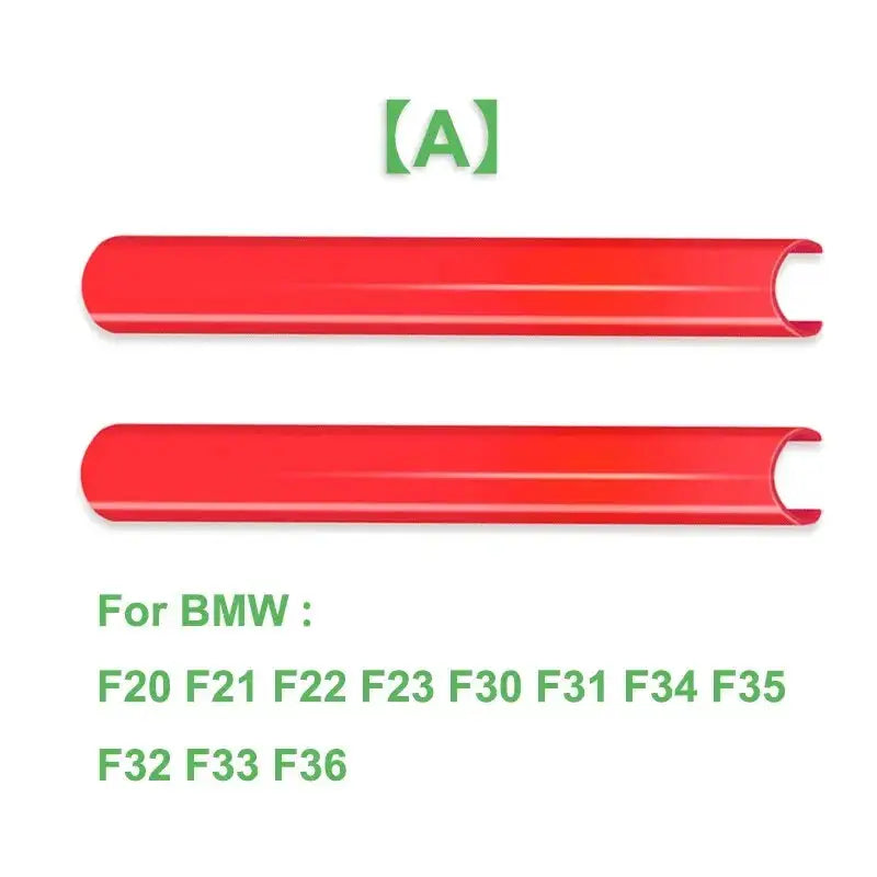 Car front grille trim strips, red, 2 pieces, for BMW F20–F36, Simples Market