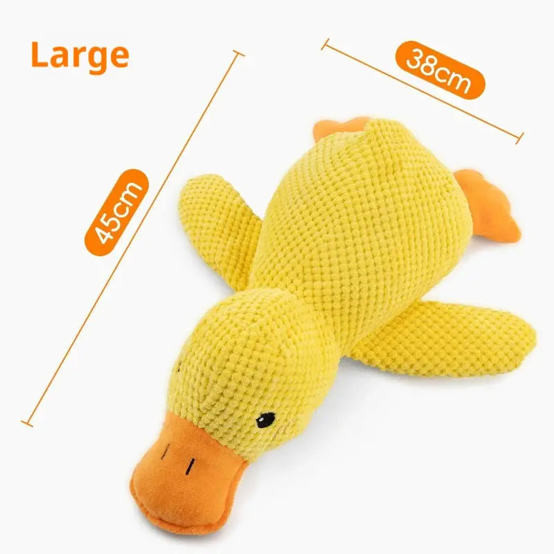 Durable Plush Duck Dog Toy With Squeaker Bite Resistant Construction For Teeth Grinding And Stress Relief