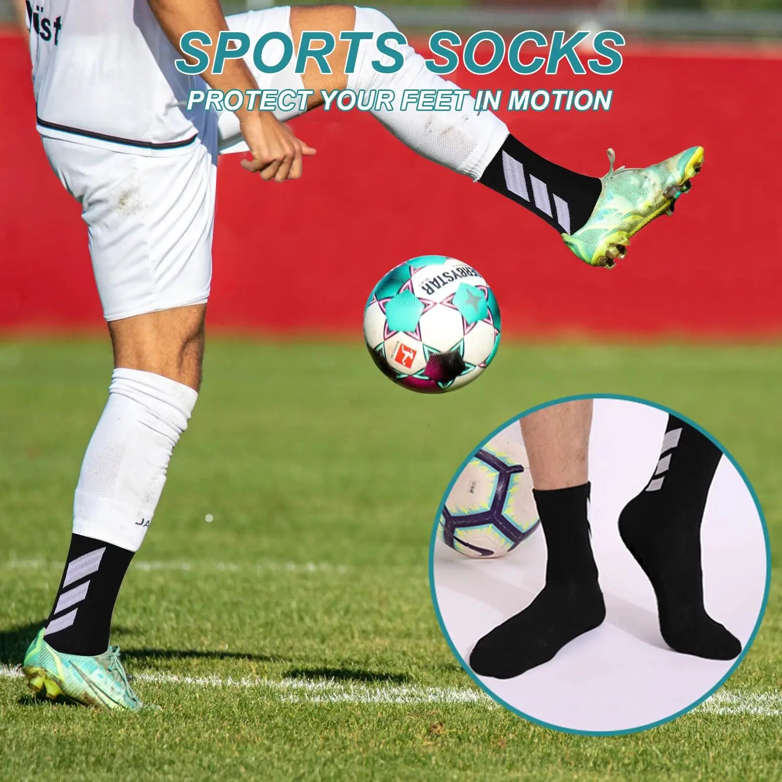 Mens Knee High Football Socks With Anti Slip Grip For Training Sports Yoga And Hospital Wear
