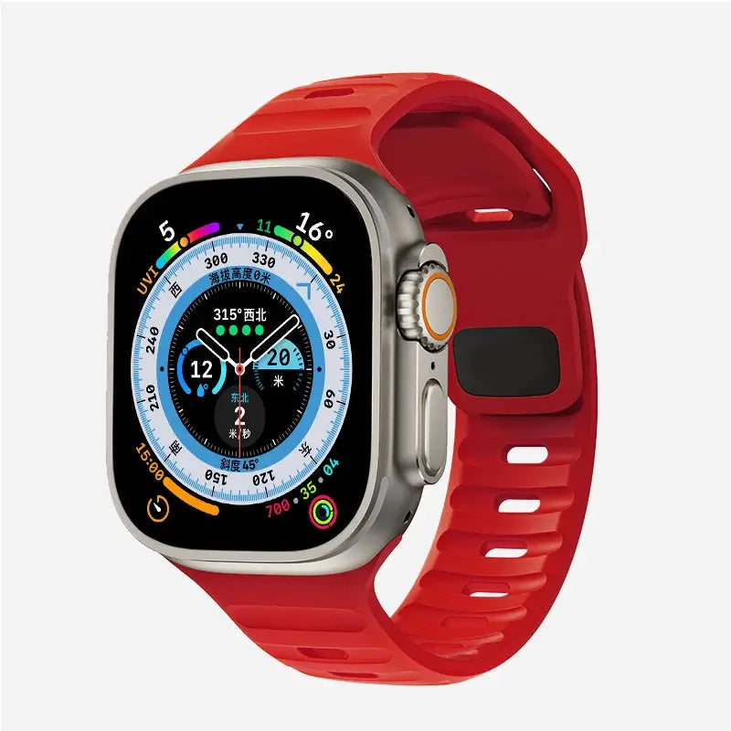 Strap For Apple Watch Band 49mm 44mm 45mm 41mm 40mm 42mm 38mm Soft Silicone sport Bracelet iwatch Serise 8 7 SE 6 5 9 Ultra 49mm