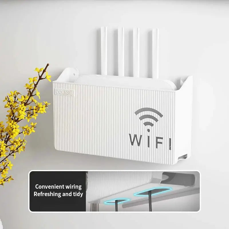 Wall Mounted Wireless Router Storage Box For Living Room And Bedroom Cable Management TV Set Top Box Organizer