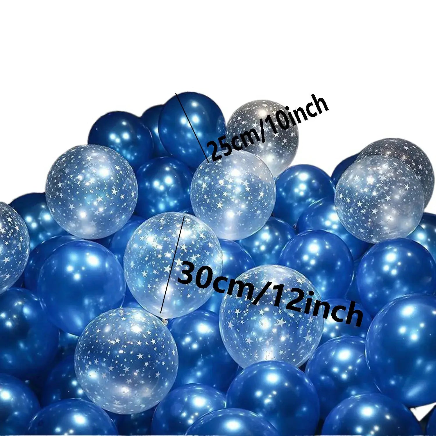 20 Pack Pearl Blue Thick Transparent Latex Balloons With Starry Sky Effect For Birthdays Weddings Graduation Decoration