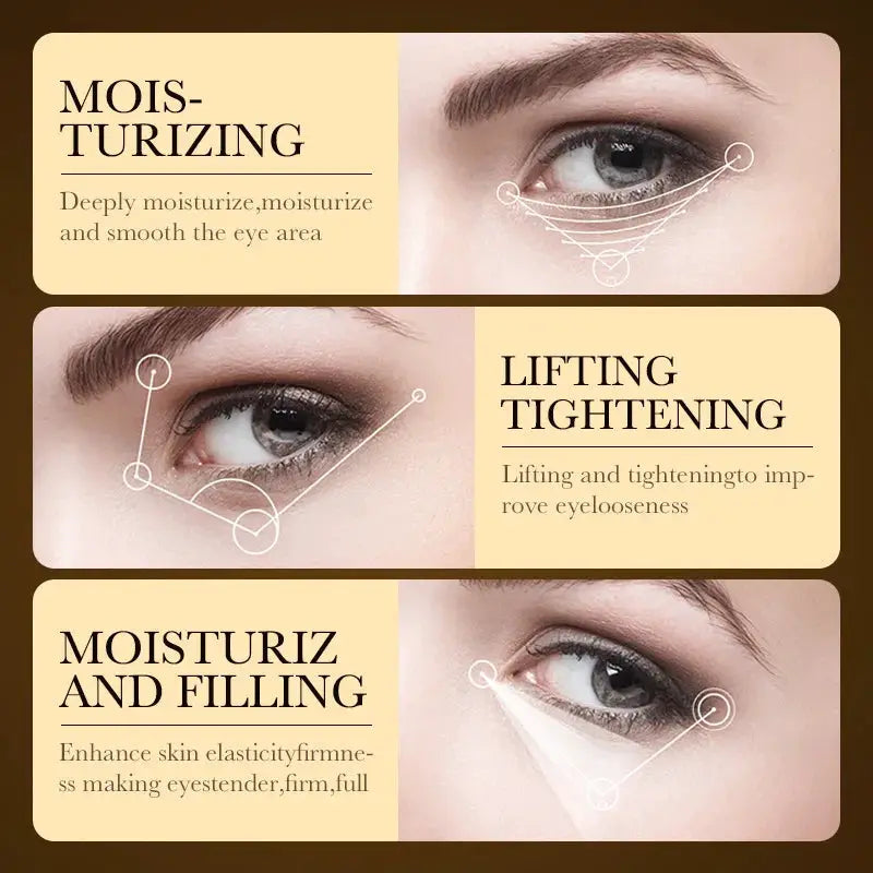 LuxeGold 24K Gold Hyaluronic Acid Eye Cream For Brightening Dark Circles Reducing Puffiness And Firming Eye Skin