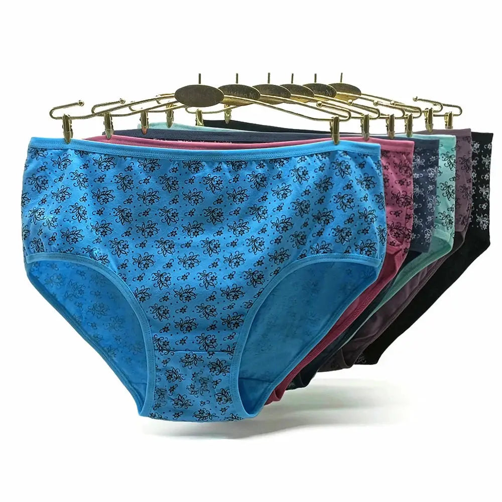 Simples Market women's cotton mid-rise butterfly print briefs in assorted colors, 3-pc lot