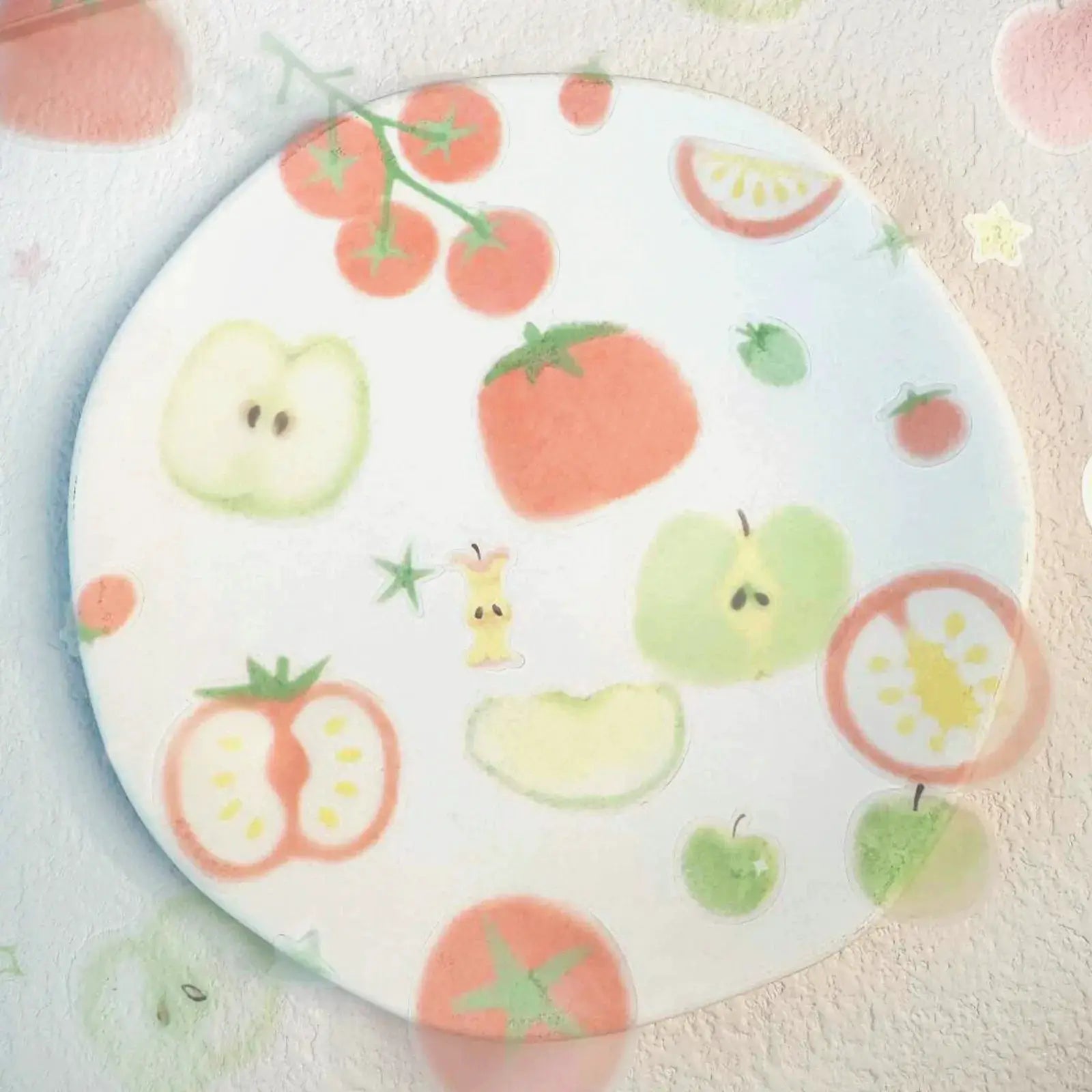 Decorative adhesive tape by Simples Market with pastel fruit print for junk journal and scrapbooking