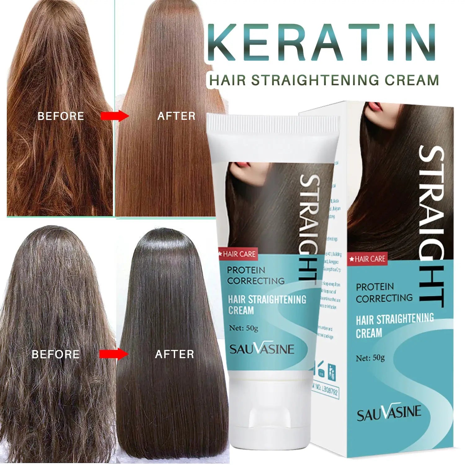 Keratin Hair Straightening Cream for Smoothing and Permanent Straightening Professional Keratin Hair Care
