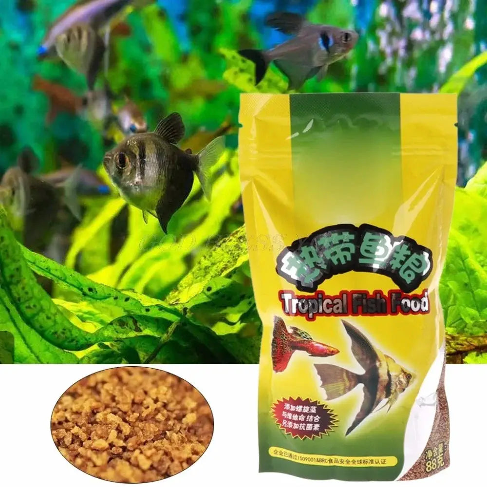 Aquarium Tank Tropical Fish Food Small Fish Feed Grain 88G Delicious Food Especially For Guppy Lantern Fish 1 Bag