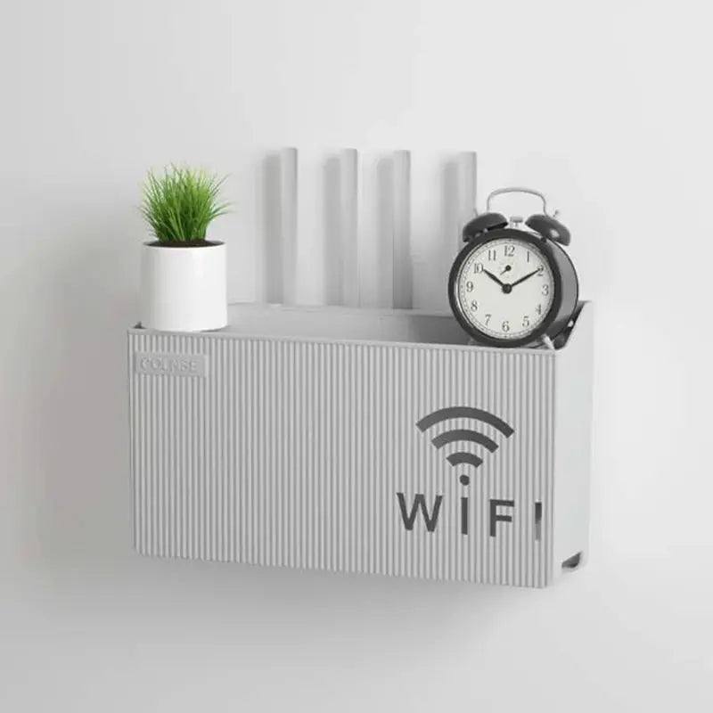 Wall Mounted Wireless Router Storage Box For Living Room And Bedroom Cable Management TV Set Top Box Organizer