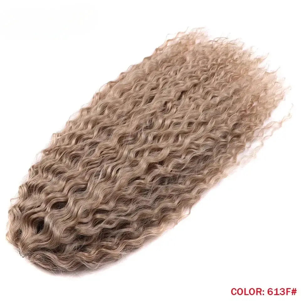 Ariel synthetic twist crochet hair bundle with water-wave curls, color 613F blonde