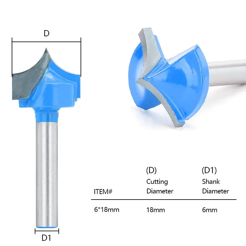 XCAN 6mm Shank CNC Round Nose Milling Cutter Solid Carbide Bit For Woodworking 12-32mm Round Point Cut Bit 1pc