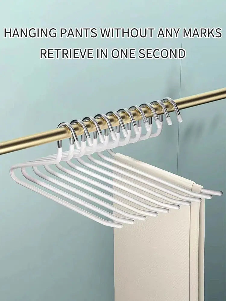Goose-shaped pants rack hangers, 30pcs, white anti-slip, Simples Market wardrobe drying rack on rod