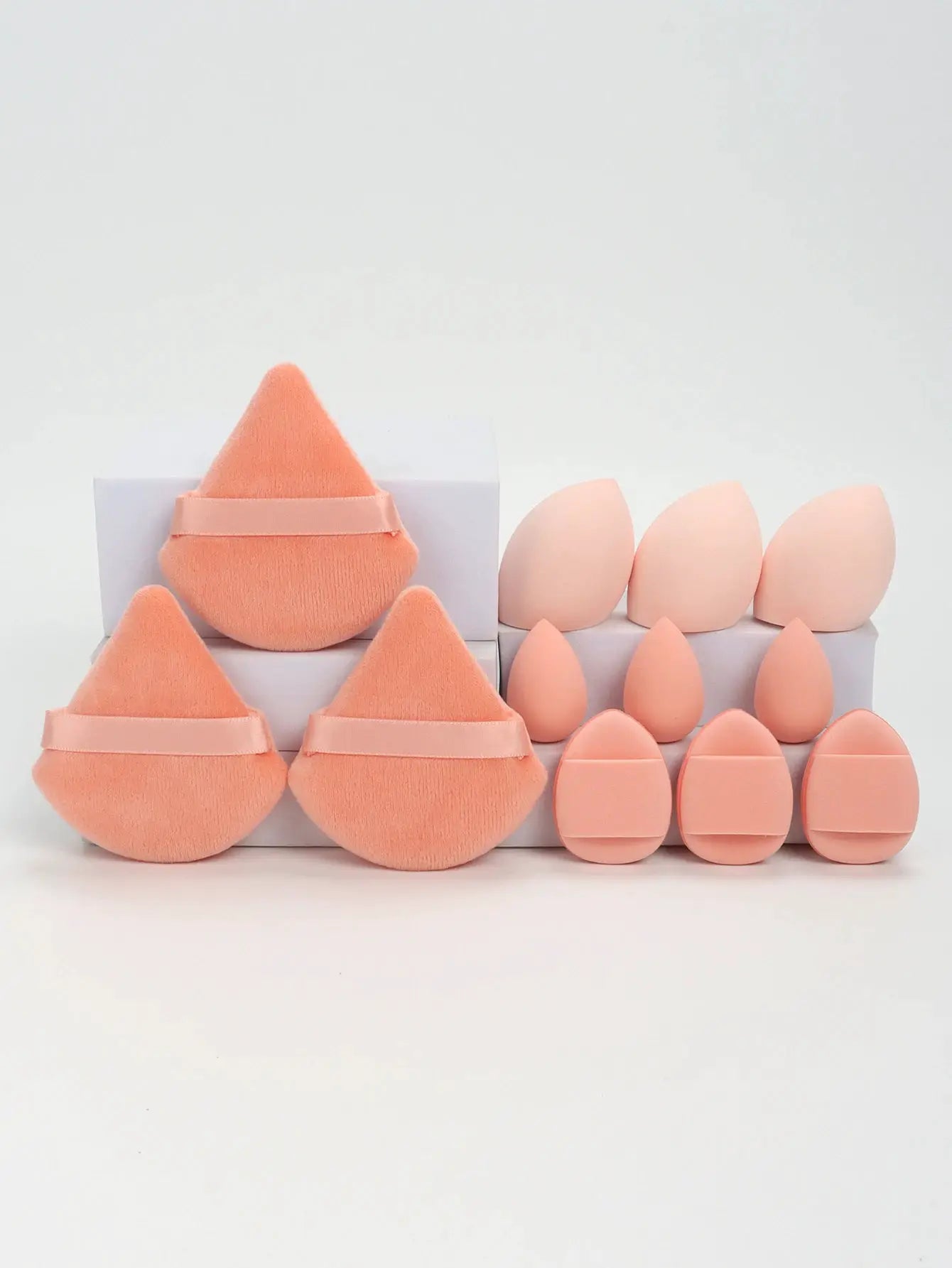 LuminaBeauty 12 Piece Makeup Sponge Set With Powder Puffs Mini Air Cushions Beauty Eggs And Sponges For Flawless Finish