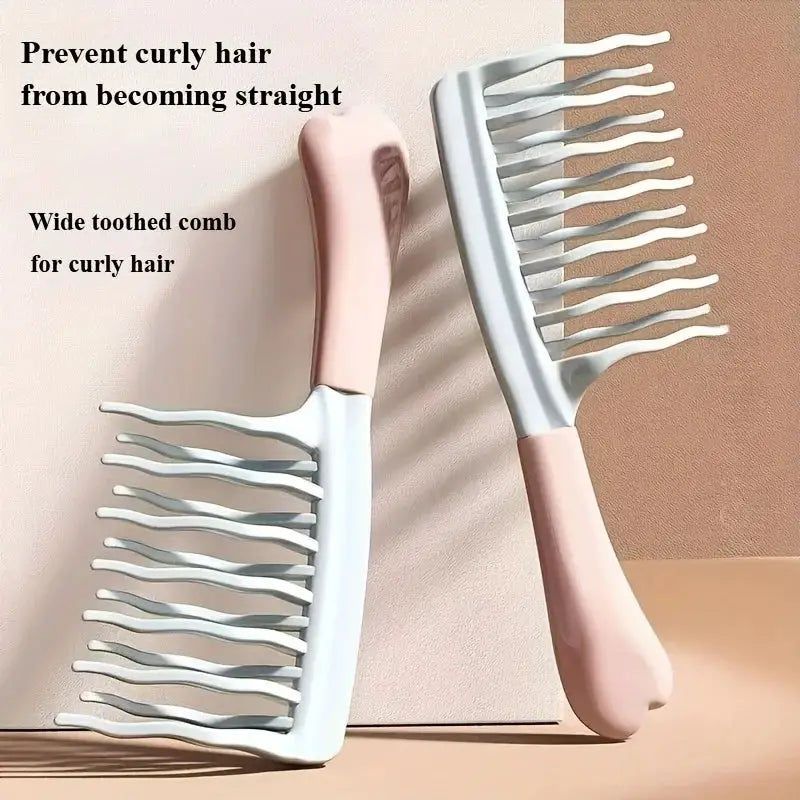 Dual Wide Tooth Hair Comb For Long Curls And Voluminous Styles, Curly Hair Management, Scalp Massage, Elegant Hair Care