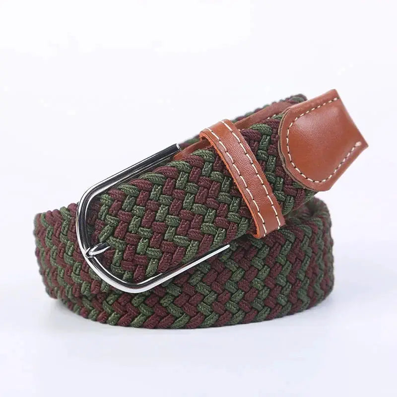 UrbanFlex Unisex Knitted Pin Buckle Belt Elastic Braided Canvas Stretch For Comfortable Jeans Wear