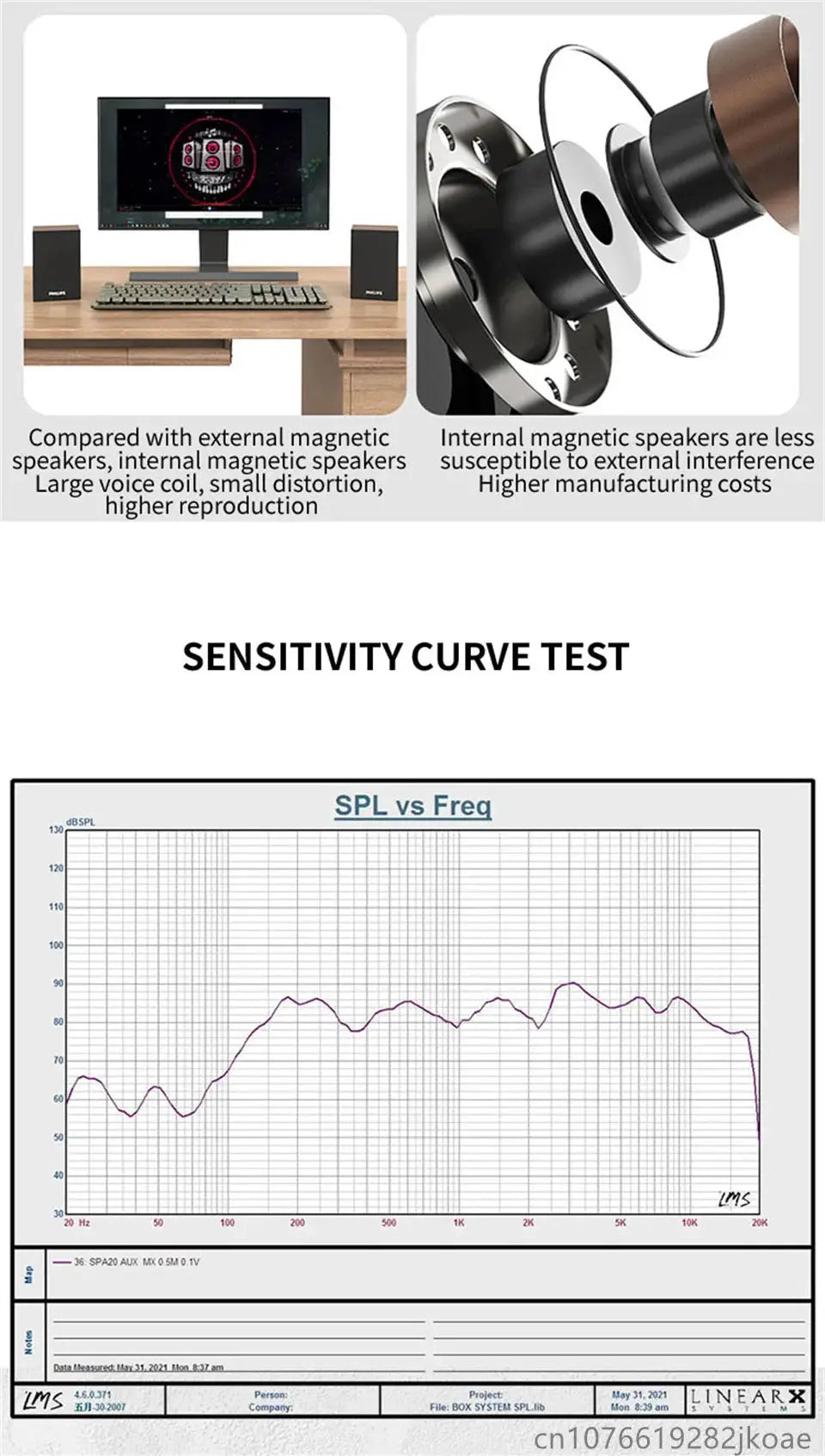 Philips SPA20 Bluetooth desktop speakers on a wooden desk; two compact black speakers with 360-degree surround sound