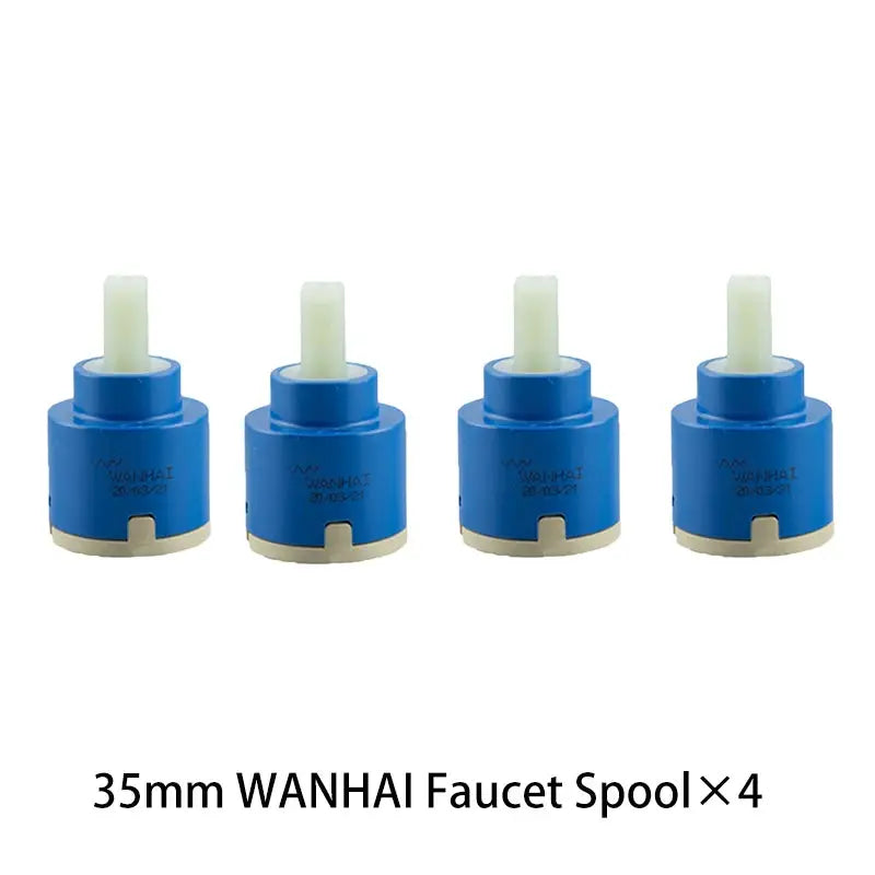 Faucet valve cores 35mm, blue WANHAI ceramic cartridges, 4-pack by Simples Market