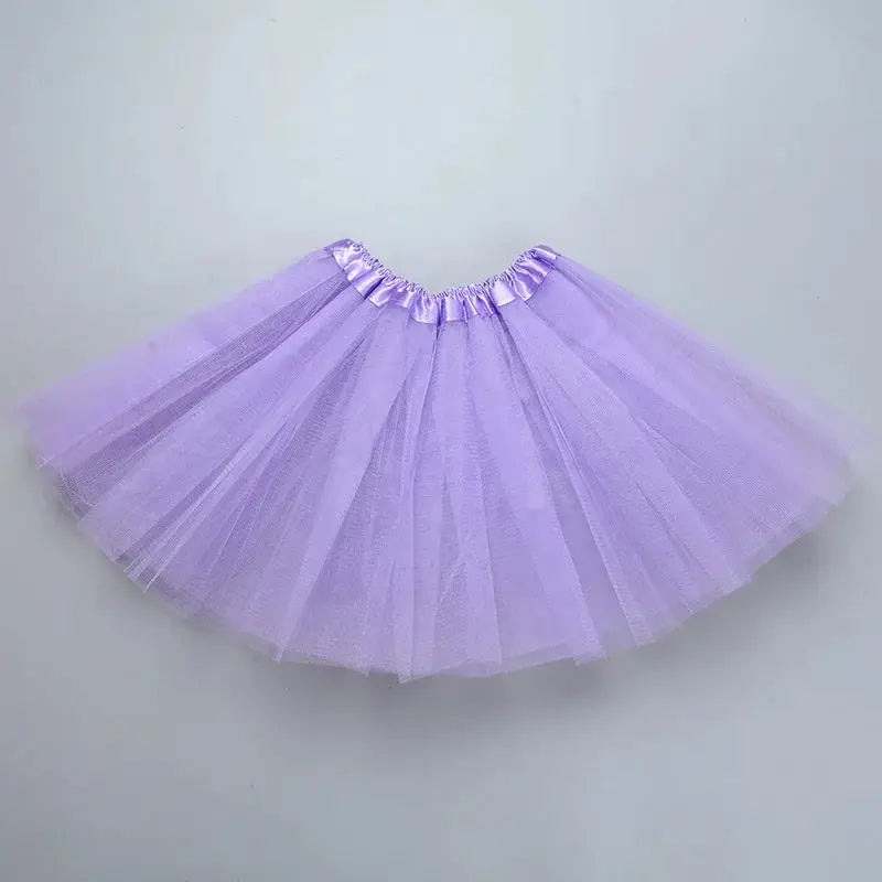 DreamDance Girls Elastic Ballet Tutu Skirt Three Layer Tulle Satin Waistband For Full Ball Gown Look Ages 2 To 8