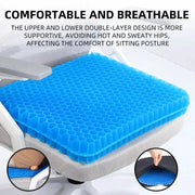 Gel Seat Cushion With Breathable Honeycomb Design For Pressure Relief Tailbone Pain Home Office Wheelchair Car